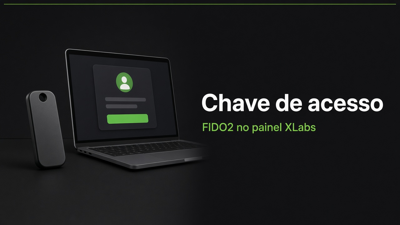 Notebook com o card da conta e uma chave física ao lado
